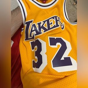 Lakers Magic Johnson Mitchell & Ness Gold Hardwood Classics Swingman Jersey